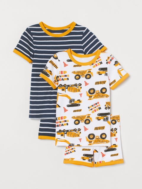 

H&M Boys 2-Pack Jersey Pyjamas, White