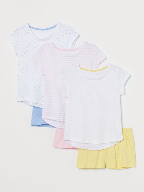 

H&M Girls Pack Of 3 Night suits, White