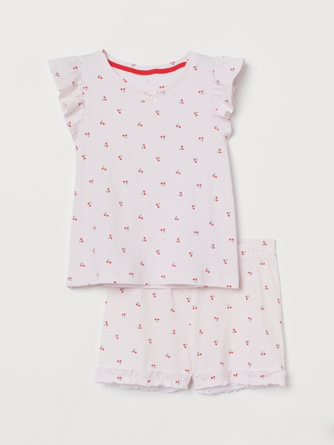 

H&M Girls White & Red Printed Jersey Pyjamas