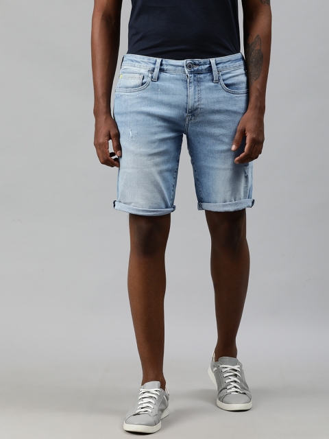

Jack & Jones Men Blue Washed Regular Fit Denim Shorts