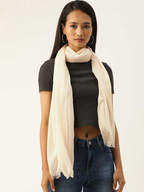 

CORSICA Women Off-White Solid Scarf
