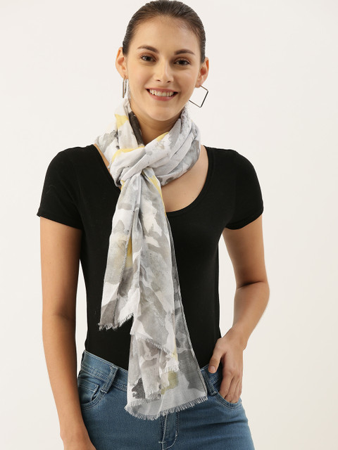 

CORSICA Women Grey Abstract Printed Scarf