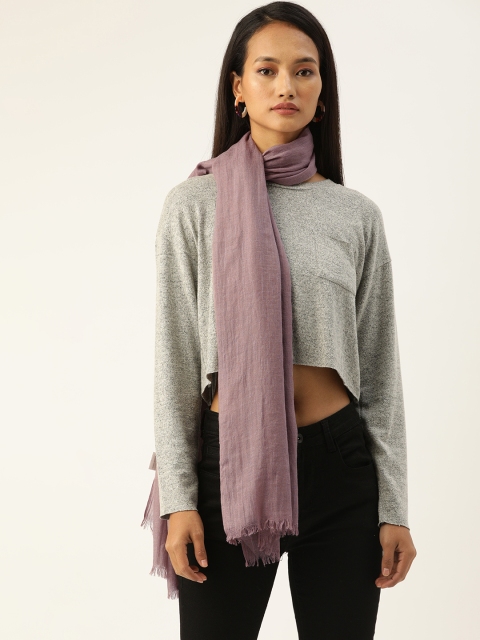 

CORSICA Women Mauve Solid Scarf
