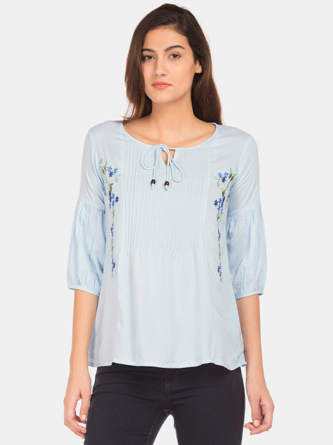 

Bronz Women Blue Solid Top