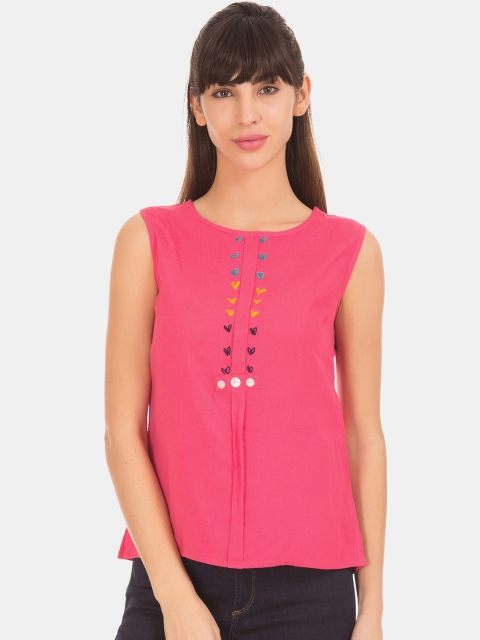 

Bronz Women Pink Solid Top