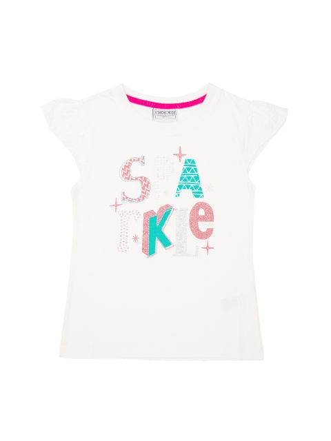 

Cherokee Girls White Embellished A-Line Top