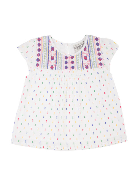 

Cherokee Girls White Embroidered A-Line Dobby Top