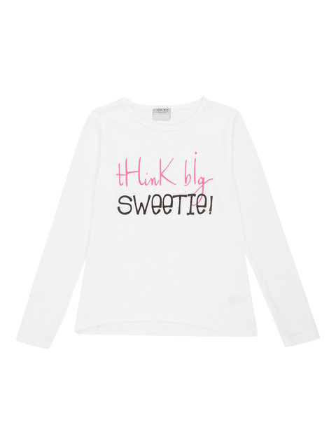 

Cherokee Girls White Printed Pure Cotton Top