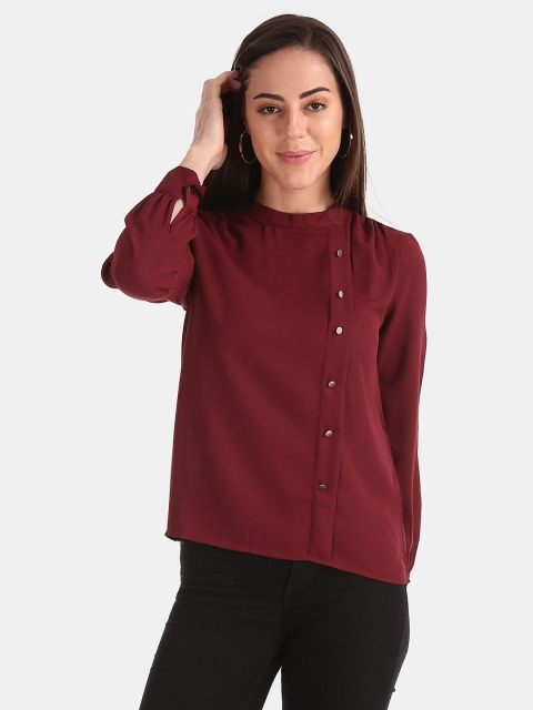 

ELLE Women Maroon Solid Top