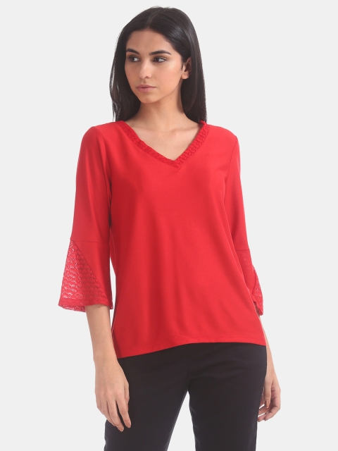 

ELLE Women Red Solid Top