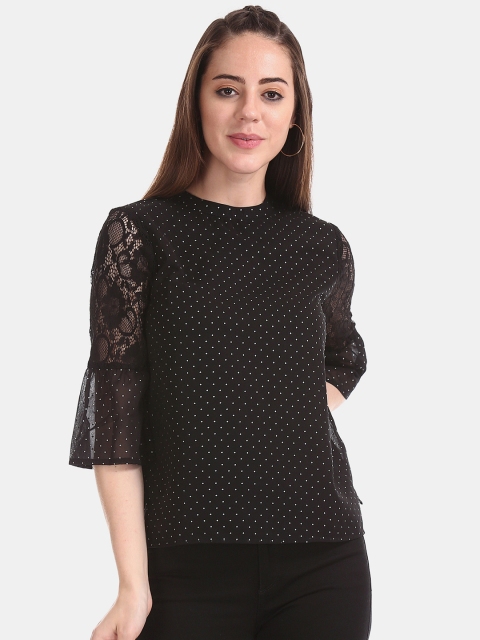 

ELLE Women Black & White Printed Top