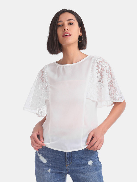 

ELLE Women White Solid Top