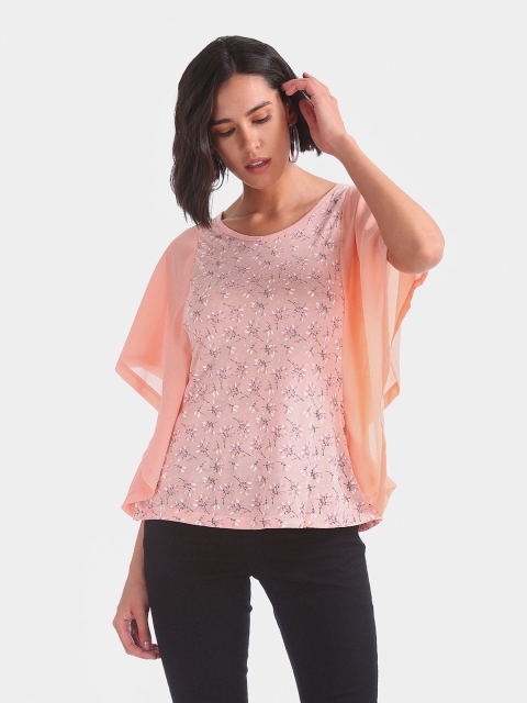 

Sugr Women Pink Floral Print Kaftan Top