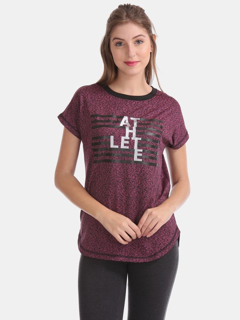 

Sugr Women Pink & Black Printed T-Shirt