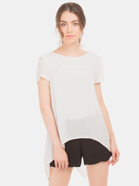 

Sugr Women White Solid High-Low Top