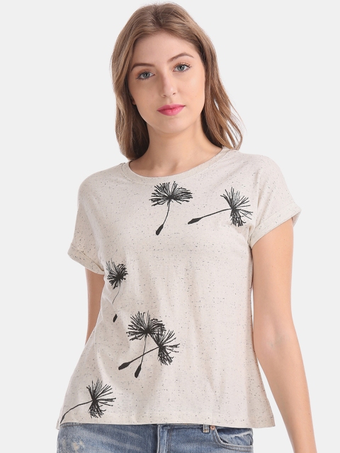 

Sugr Women White Printed A-Line Top