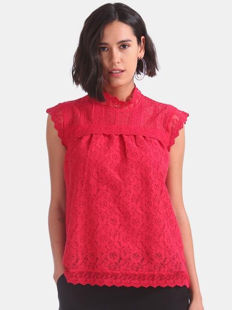 

Sugr Women Red Self Design Top
