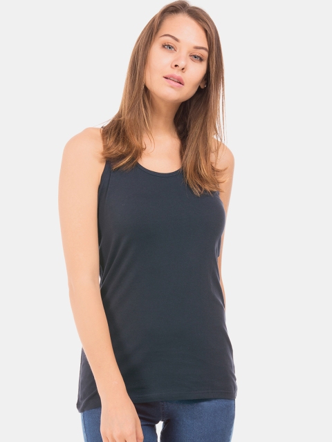 

Sugr Women Blue Solid Tank Top