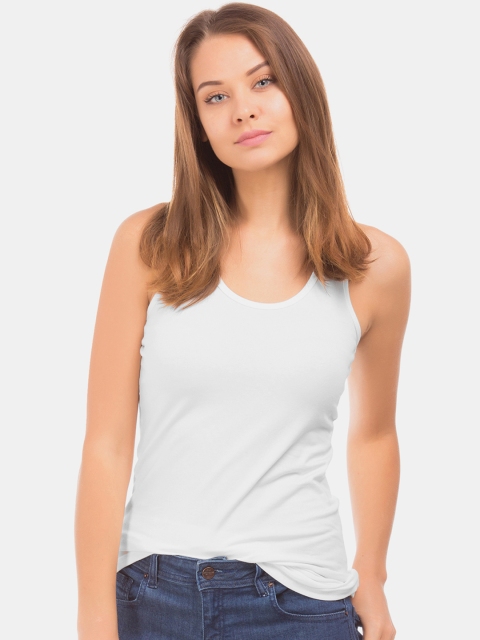

Sugr Women White Racerback Knit Tank Top