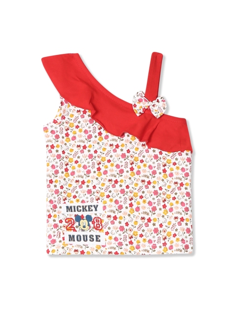 

Colt Infant Girls Multicoloured Floral Print One Shoulder Pure Cotton Top, Multi