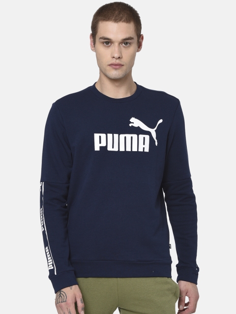 

Puma Men Navy Blue & White Printed Amplified Crew TR Pullover Sweater