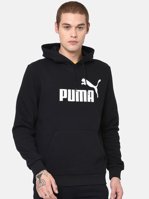 

Puma Men Black Printed ESS Hooded FL Big Logo Sweatshirt