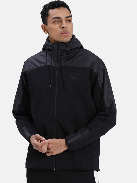 

Puma Men Black Solid Pace Lab Winterized FZ Hooded Sporty Jacket