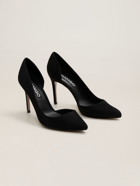 

MANGO Women Black Solid Pumps