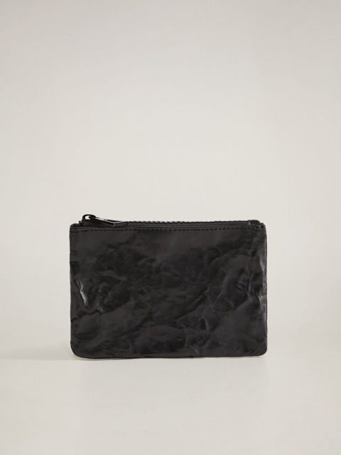 

MANGO Women Black Wrinkled Effect Cosmetic Pouch