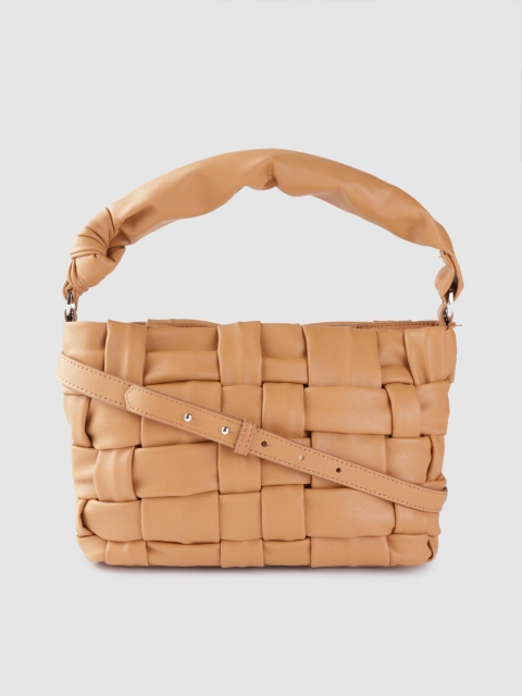 

MANGO Tan Brown Braided Handheld Bag