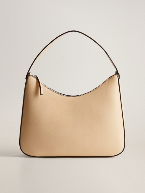 

MANGO Cream-Coloured Solid Shoulder Bag