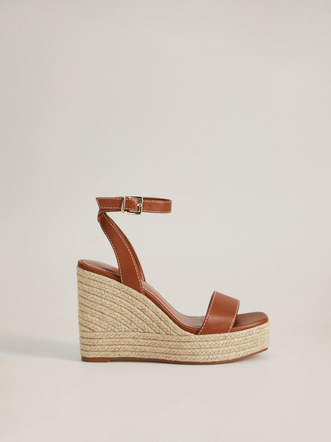

MANGO Women Brown Solid Mid-Top Wedges