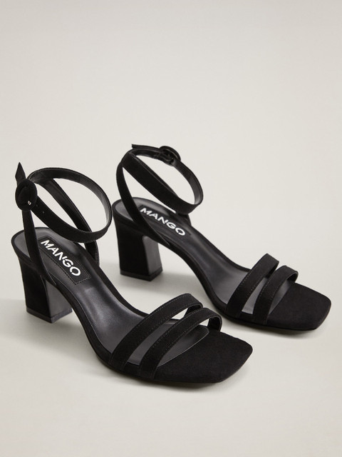 

MANGO Women Black Solid Block Heels