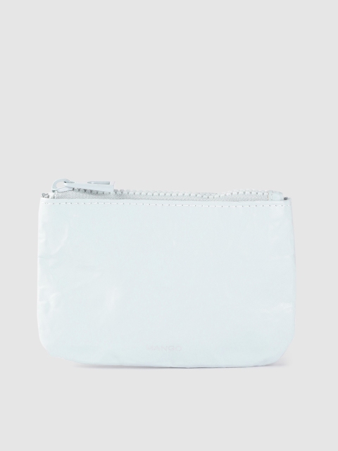 

MANGO Women Blue Crinkled Cosmetic Pouch