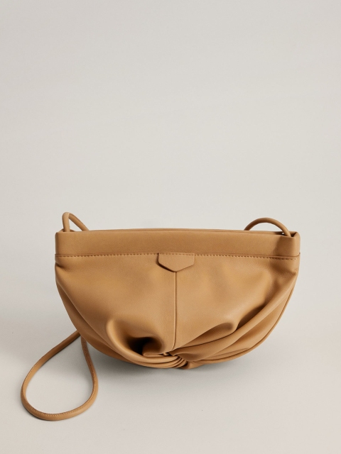 

MANGO Women Tan Brown Solid Sling Bag