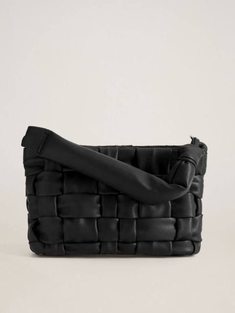 

MANGO Black Braided Handheld Bag