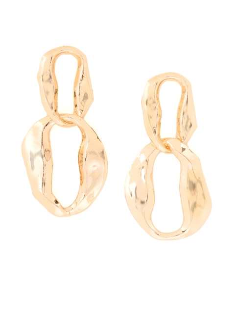 

20Dresses Rose Gold-Toned Textured Contemporary Drop Earrings