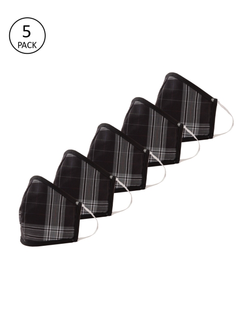 

YOTHVIK Adults Grey Checked 5 Pcs Anti-Pollution 2-Layers Reusable Outdoor Mask