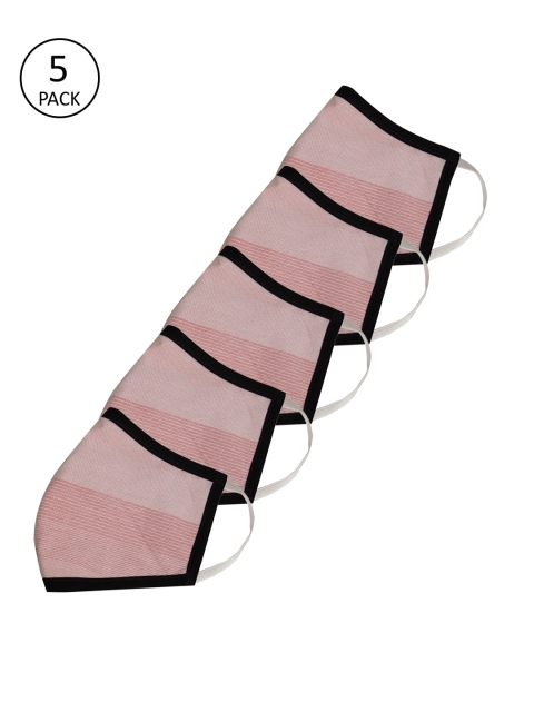 

YOTHVIK Adults Coral Pink Striped 5 Pcs Anti-Pollution 2-Layers Reusable Outdoor Mask