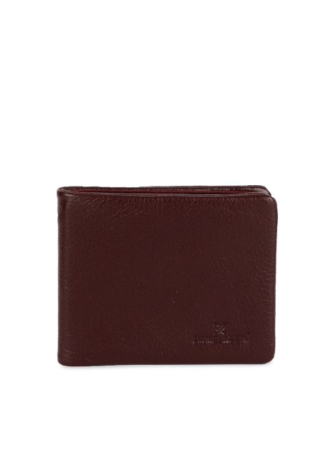 

Daniel Klein Men Brown Textured Genuine Leather Two Fold Wallet