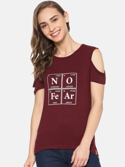 

Campus Sutra Women Maroon Printed Top