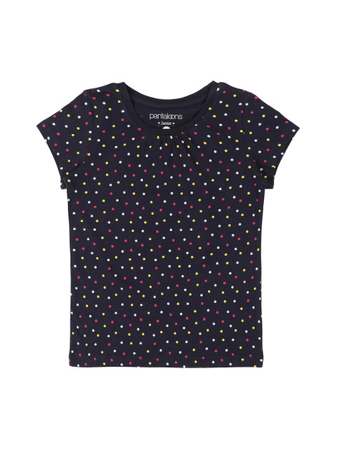 

Pantaloons Junior Girls Navy Blue Printed Round Neck T-shirt