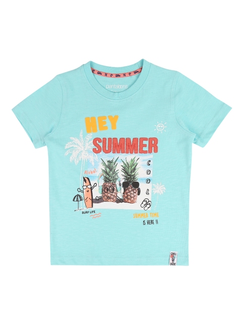 

Pantaloons Junior Boys Blue Printed Round Neck T-shirt