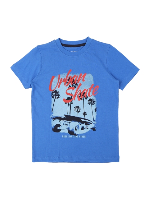 

Pantaloons Junior Boys Blue Printed Round Neck T-shirt