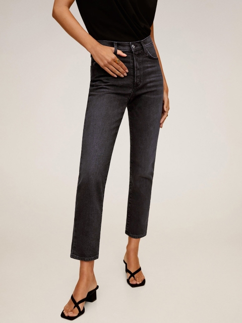 

MANGO Women Black Slim Fit High-Rise Clean Look Stretchable Sustainable Jeans