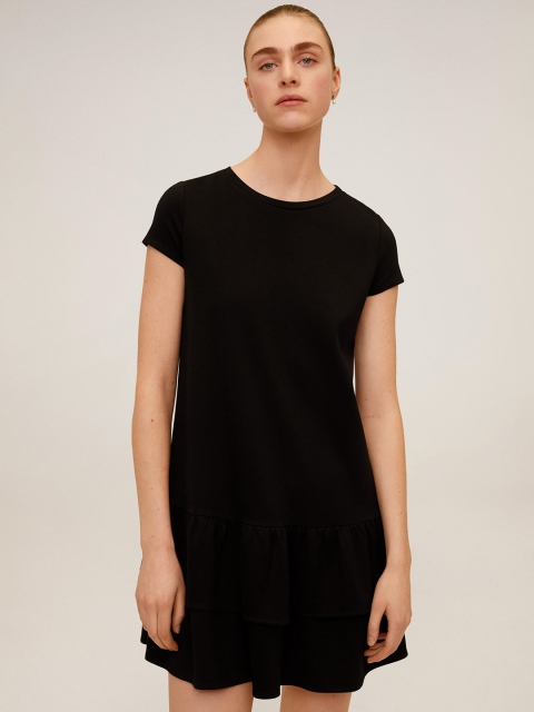 

MANGO Women Black Solid A-Line Dress