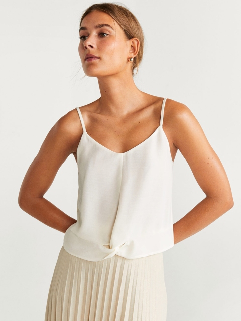 

MANGO Women White Solid Top