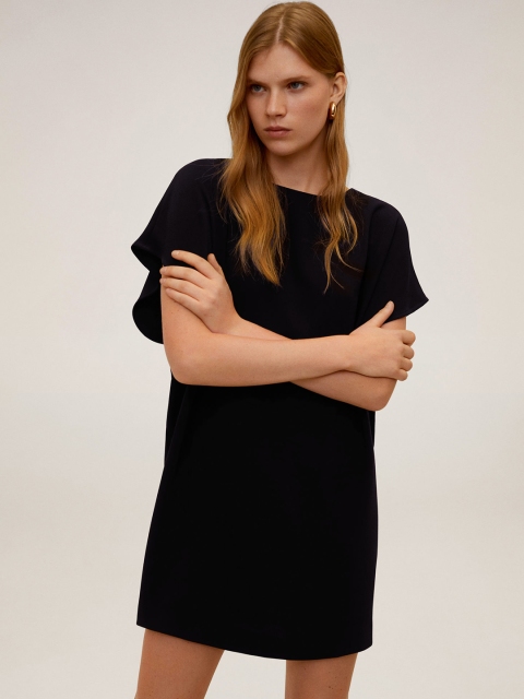 

MANGO Women Black Solid Shift Dress