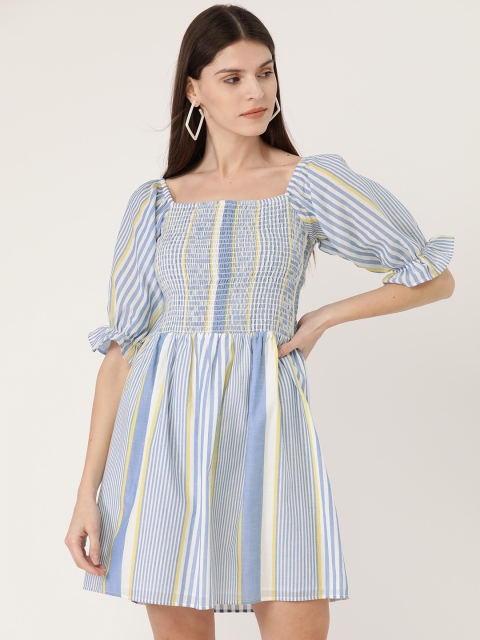 

20Dresses Women Blue & White Striped A-Line Dress