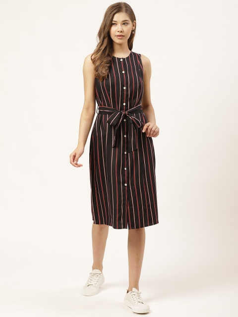 

20Dresses Women Black & Red Striped Shirt Dress